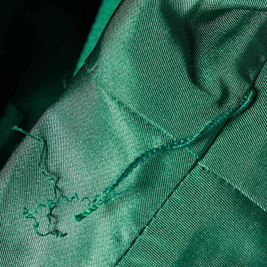 green emerald velvet dress Prada Green Short-sleeve V-Neck Dress w/ Heart-Shaped Print main image 1