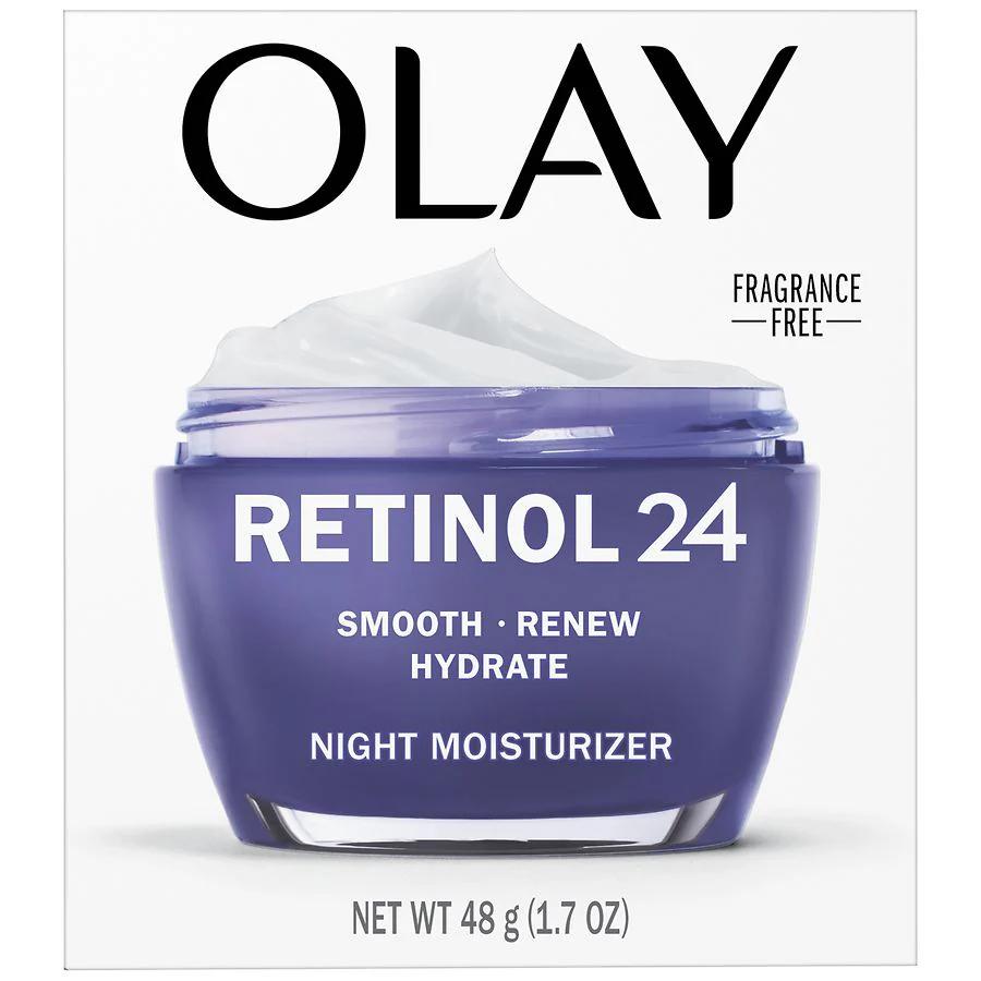 Olay Retinol 24 Face Moisturizer, Anti-Aging Night Face Cream Fragrance-Free