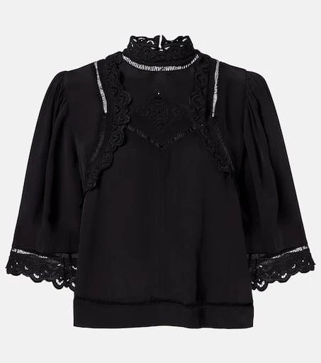 Isabel Marant Frany broderie anglaise crêpe top 1