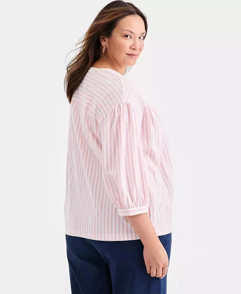 Macy
s Style 
Co Plus Size Printed 3/4-Puff-Sleeve Top, Exclusive 2