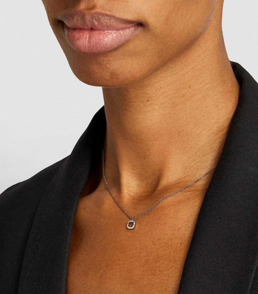 Eva Fehren Blackened White Gold and Diamond Prism Pendant Necklace 5