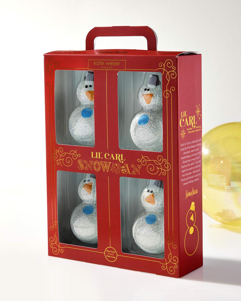 Kate Weiser Chocolate Lil' Carl Hot Cocoa Snowmen, 4 Count
