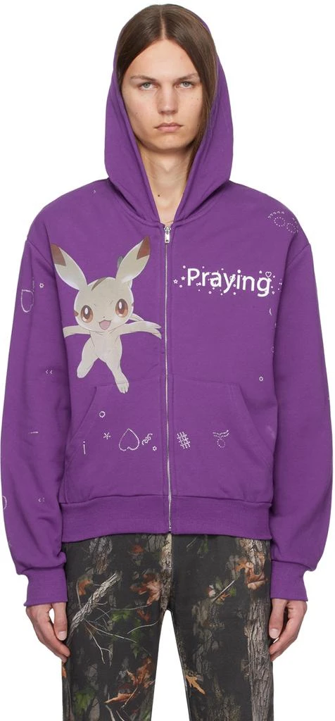 Praying Purple Pocket Creature Hoodie 1