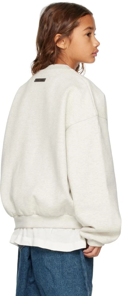 Essentials Kids Gray Holiday Embossed Classic Crewneck Sweatshirt 3