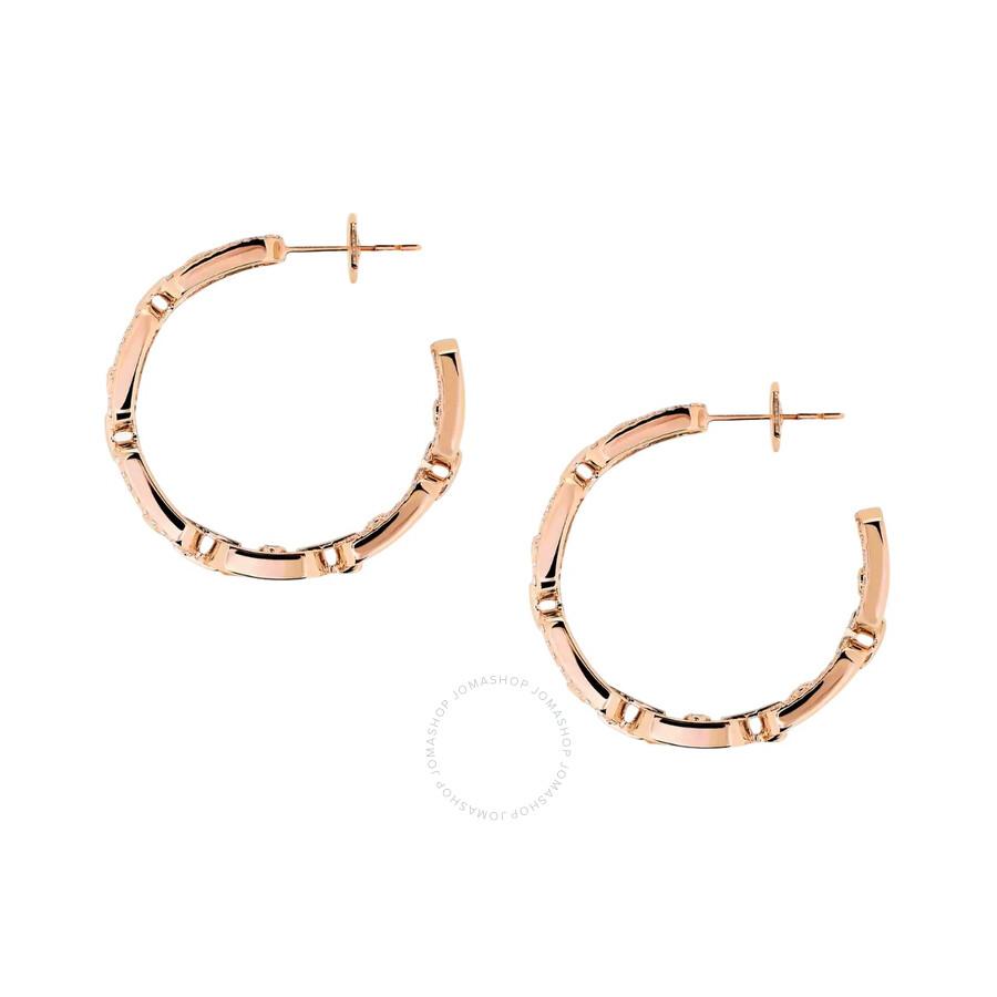 Messika Move Link 18k Rose Gold Diamond Hoop Earrings