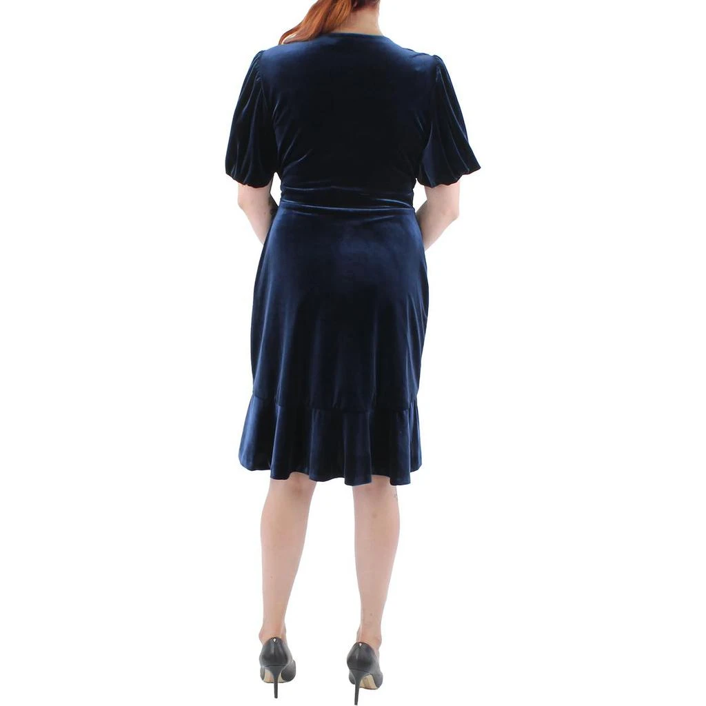 Ralph Lauren Womens Velvet Midi Wrap Dress 2