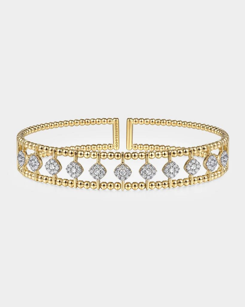 Gabriel 
Co 14K Yellow Gold Bujukan Diamond Cuff Bangle