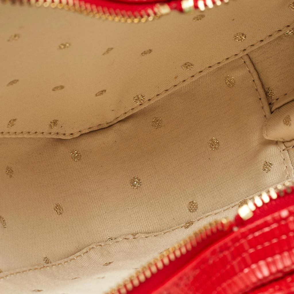 Kate Spade Kate Spade Red Lizard Embossed Leather New York Heart Crossbody Bag 7