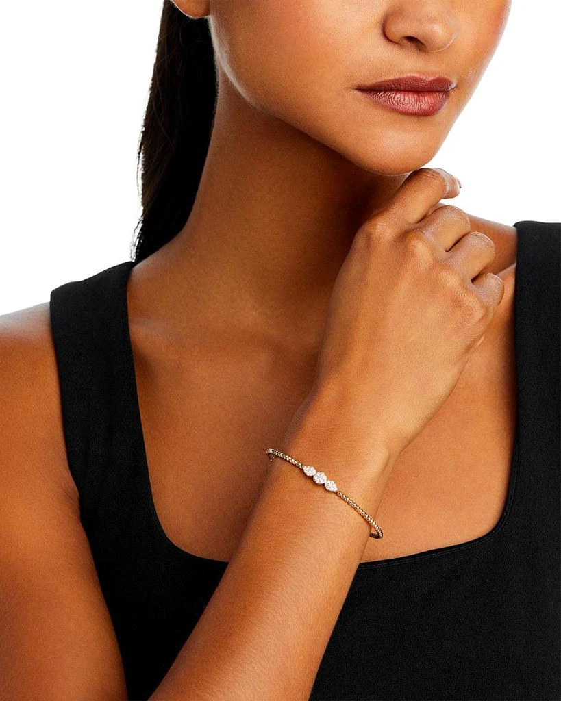 Bloomingdale
s Diamond Triple Cluster Bead Bangle Bracelet in 14K Yellow Gold, 0.40 tcw 2