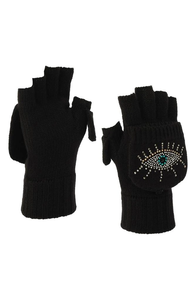 Kurt Geiger Evil Eye Convertible Crystal Embellished Mittens 4