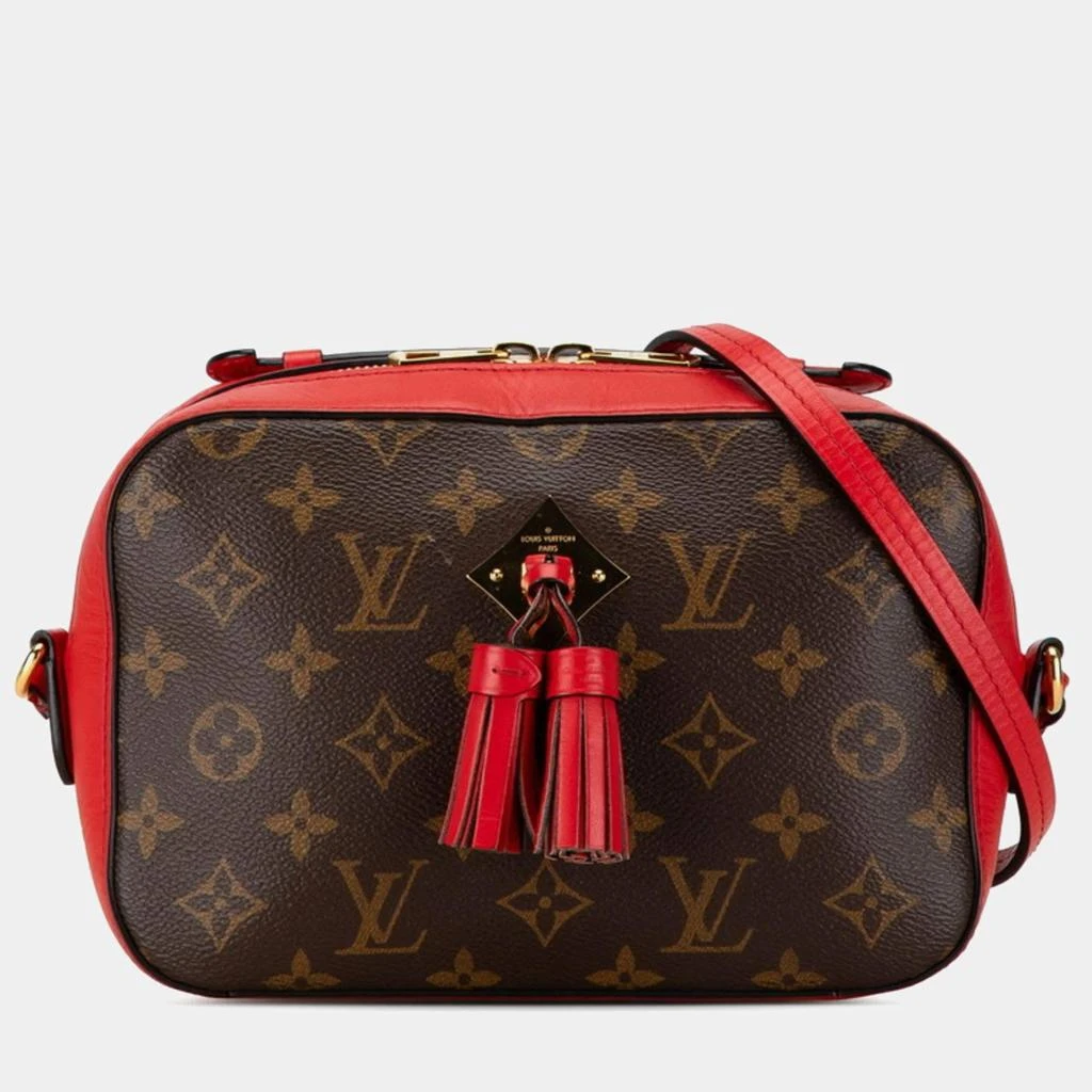 Louis Vuitton Louis Vuitton Red/Brown Monogram Canvas with Leather Saintonge Shoulder Bags 1