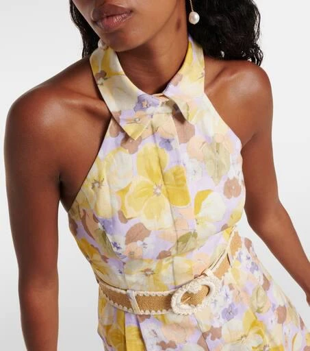 Zimmermann Pop belted floral linen playsuit 4