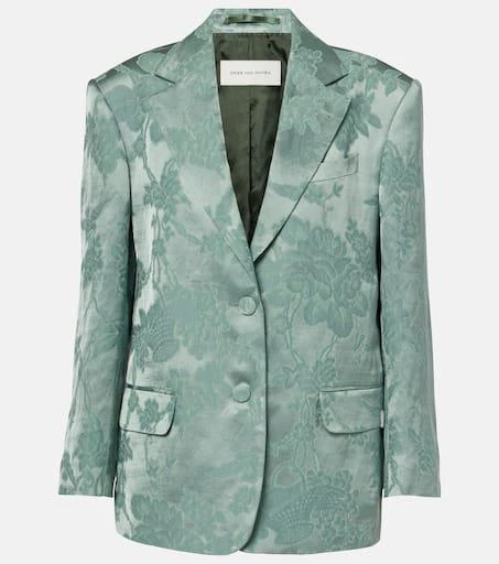 Dries Van Noten Linen-blend jacquard blazer 1