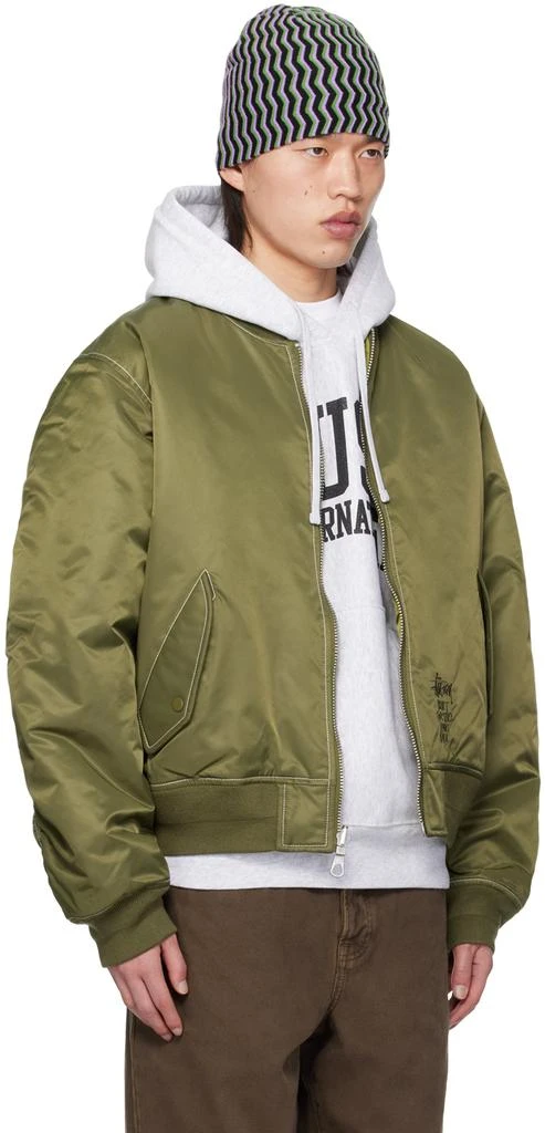 STUSSY Khaki Built Reversible Bomber Jacket 2