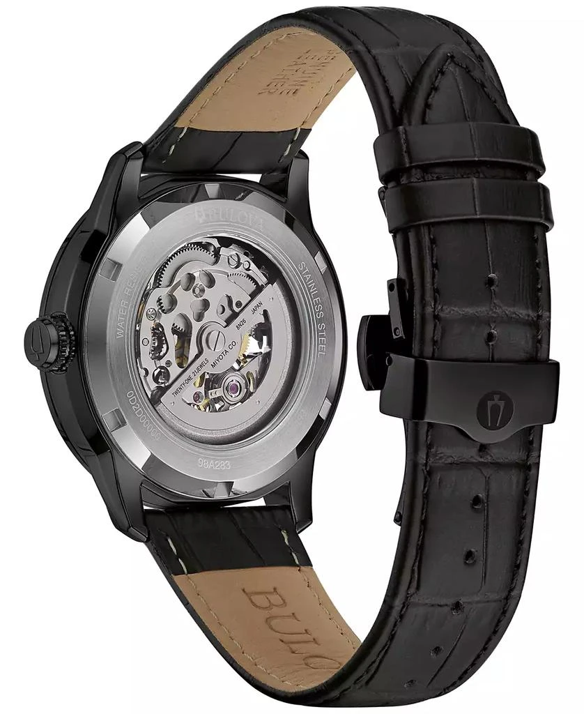 Bulova Men's Automatic Sutton Black Leather Strap Watch 43mm, A Macy's Exclusive 3