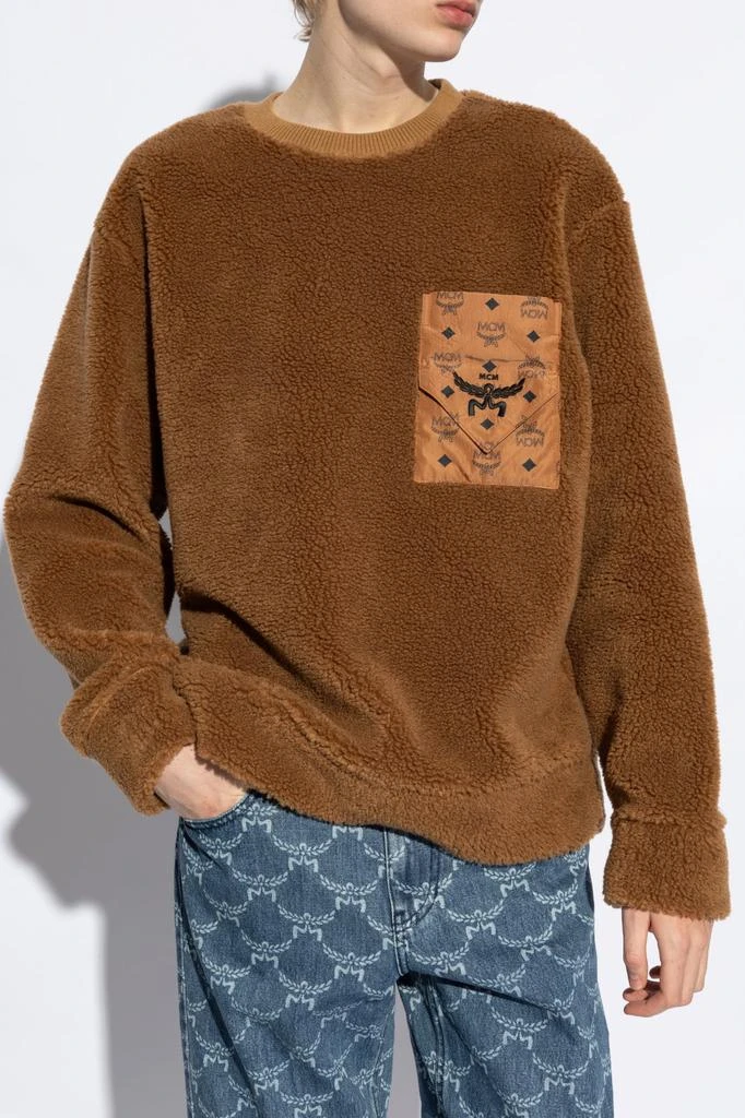 MCM MCM Logo Embroidered Fleece Jumper 2
