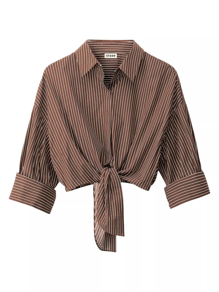 Staud Lisa Tie-Waist Striped Top 1