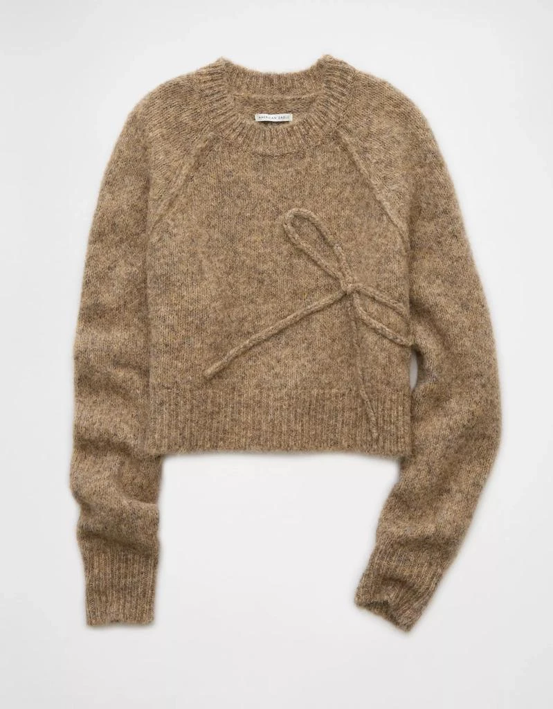 AE AE Cropped Crew Neck Bow Sweater 3