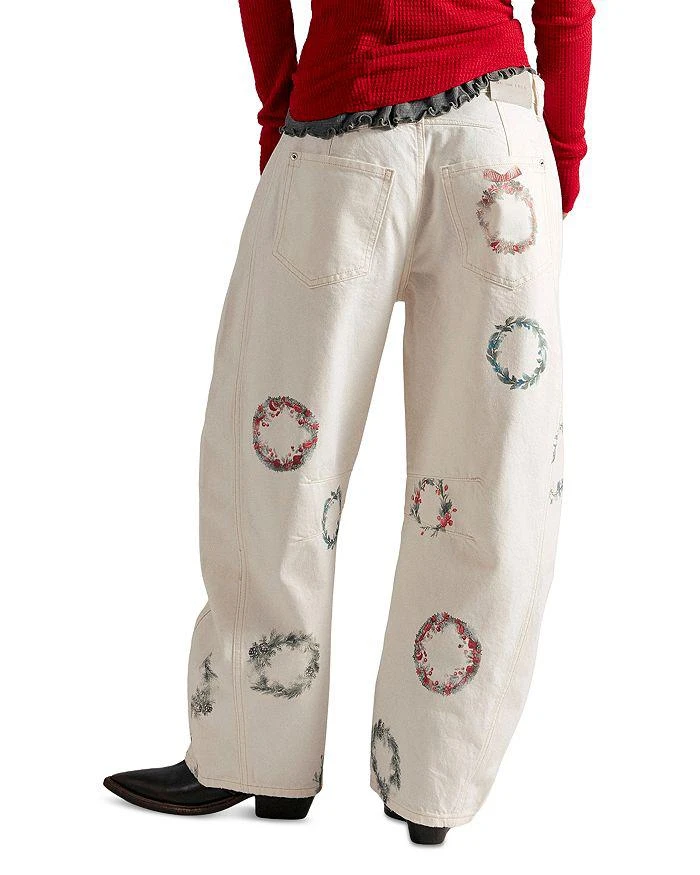 Free People Good Luck Printed Relaxed Jeans in Watercolor 3