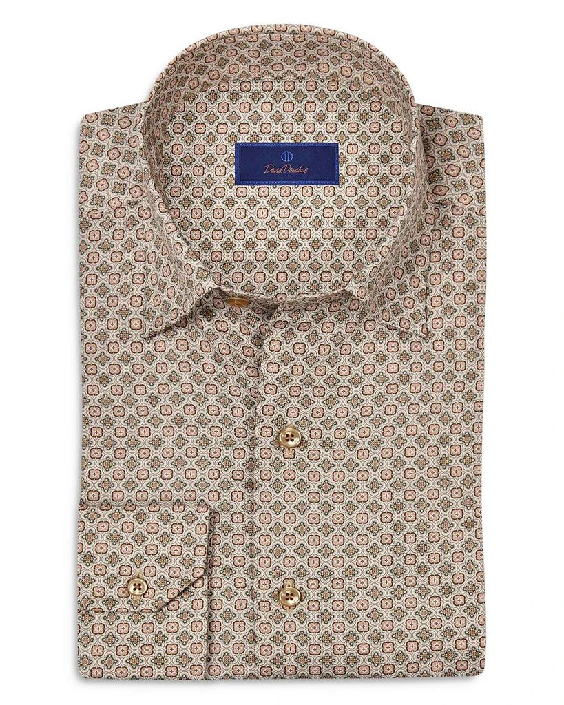 David Donahue Regular Fit Geometric Print Sport Shirt 1
