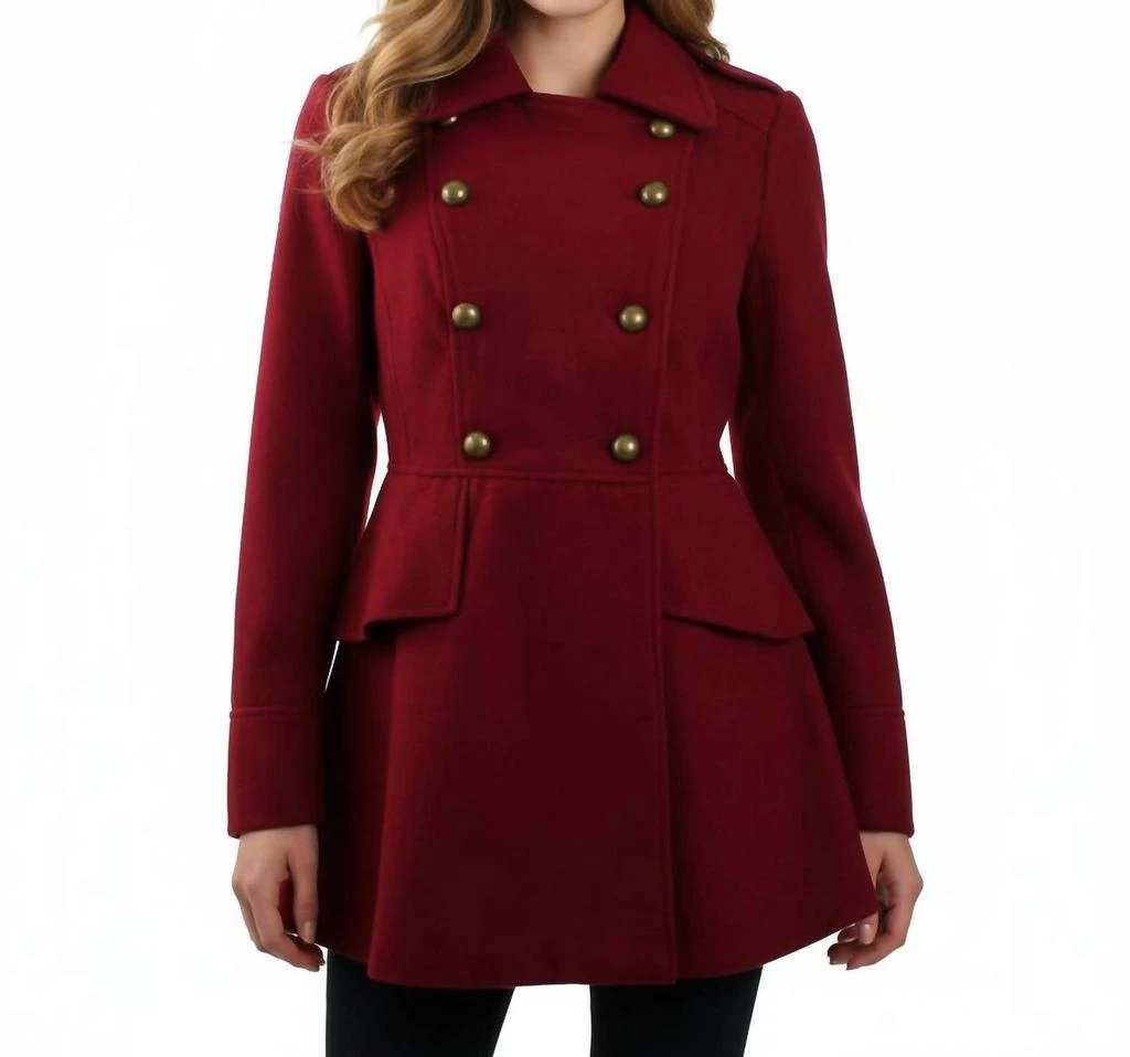 CoffeeShop Coffeeshop - Double Breasted Military Peplum Coat