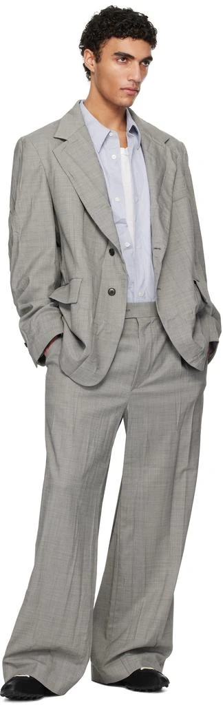 Hed Mayner Gray Crinkled Blazer 4