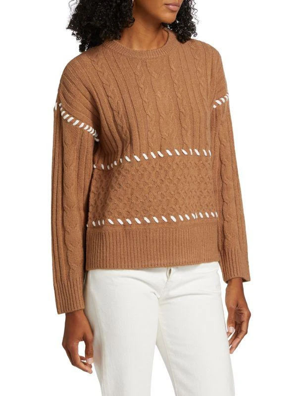 Design History Cable-Knit Whipstitch Sweater 3