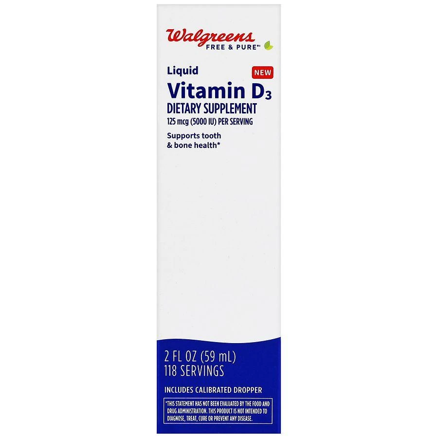 Walgreens Free & Pure Liquid Vitamin D3 125 mcg (5000 IU) 1