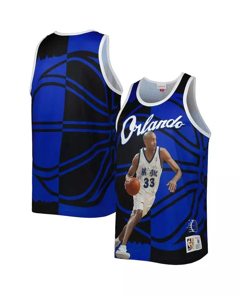 Mitchell & Ness Men's Grant Hill Blue and Black Orlando Magic Sublimated Player Tank Top 1