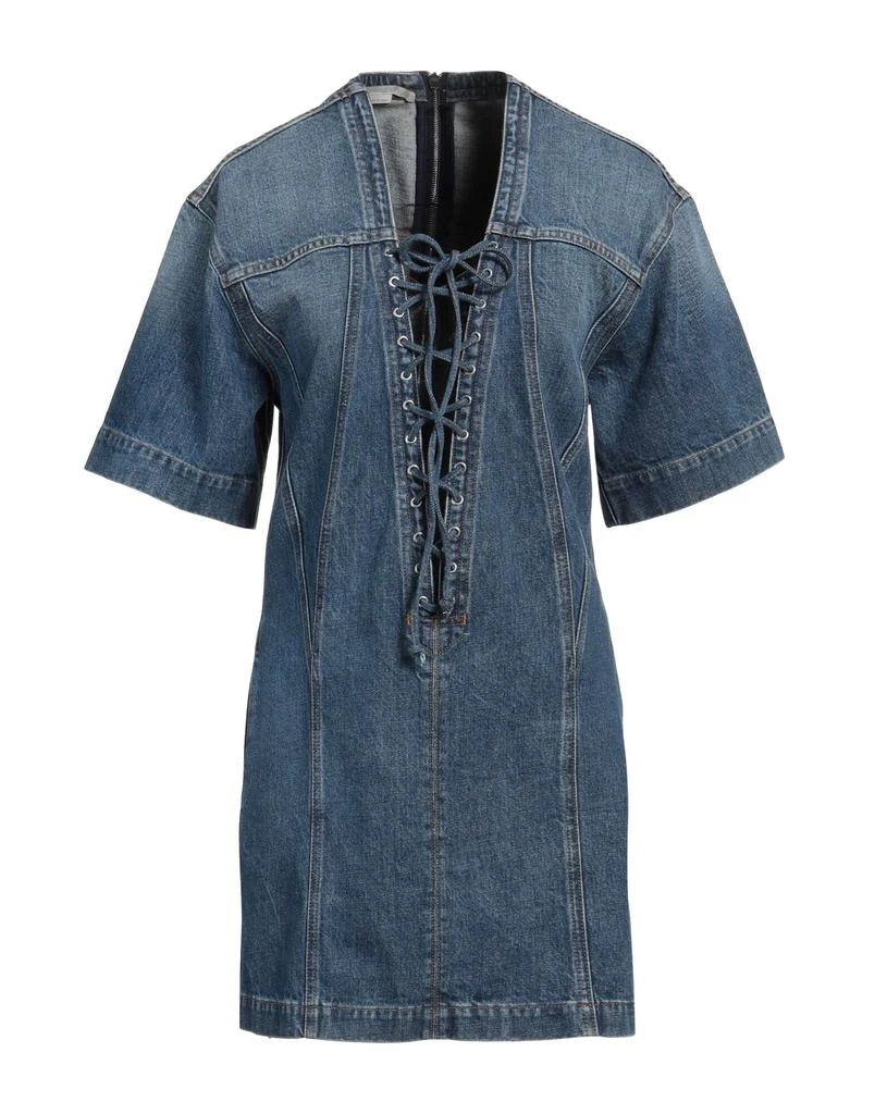stella mccartney denim dress Linda Mini Stella McCartneys midi dress is made from panels of organic denim contrasted by delicate lace trims along the neckline Stella McCartney - Sleeveless Denim