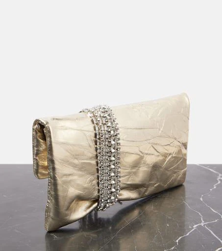 Jimmy Choo Zandra metallic leather clutch 4