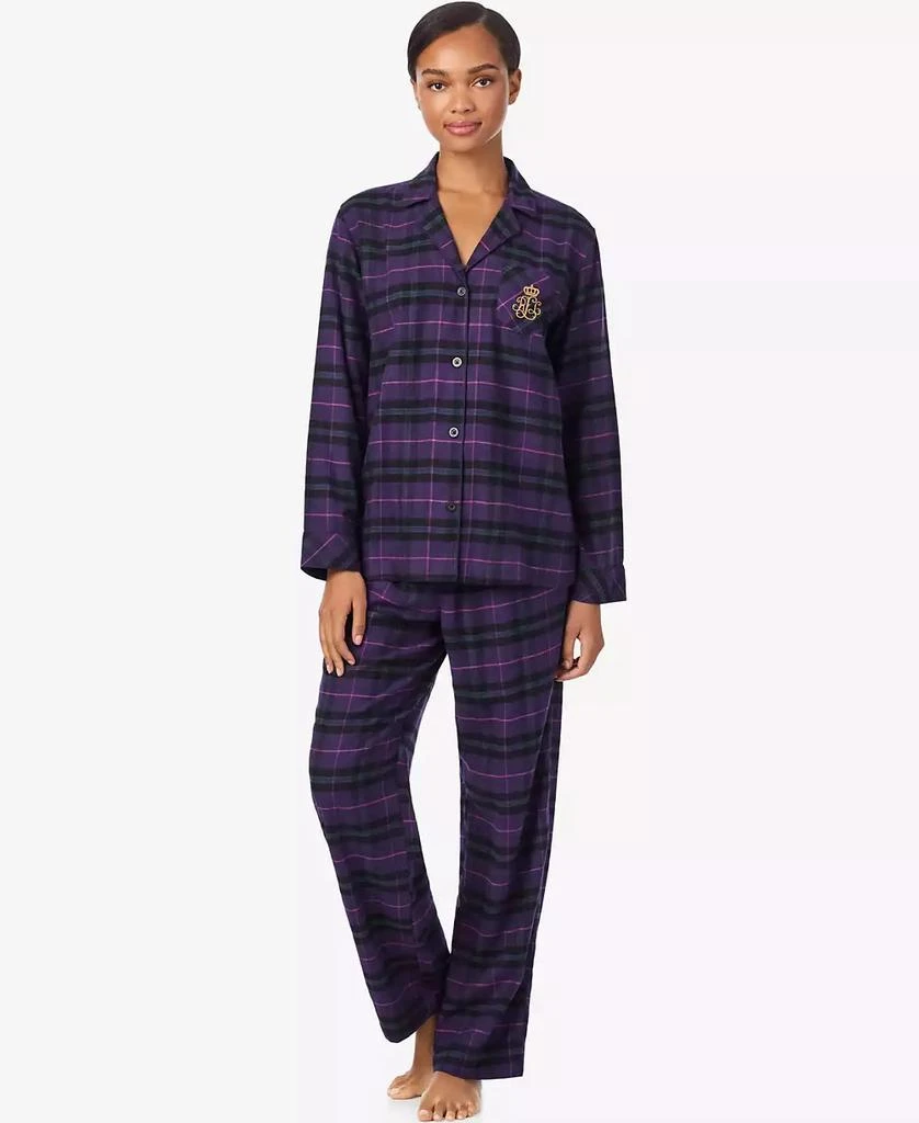 Ralph Lauren Women's Long Sleeves Notch Collar Pajama Set 1