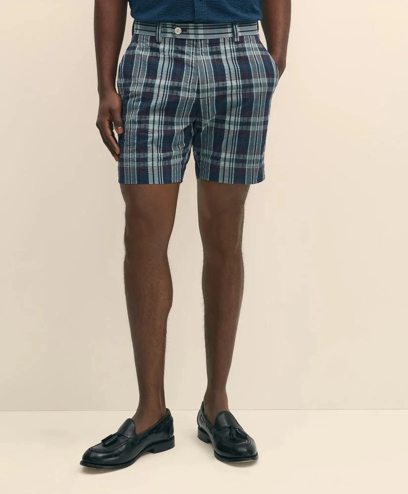 Brooks Brothers 7" Cotton Seersucker Plaid Shorts 2