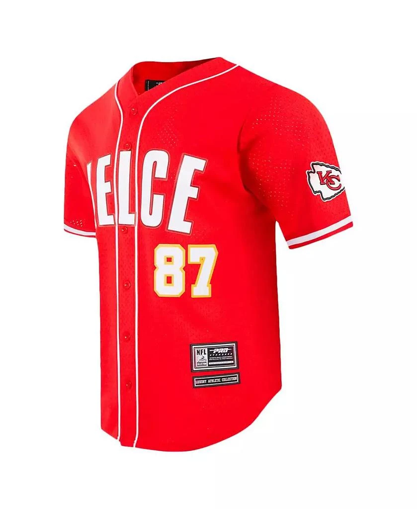 Pro Standard Men's Travis Kelce Red Kansas City Chiefs Mesh Button-Up Baseball Jersey 2