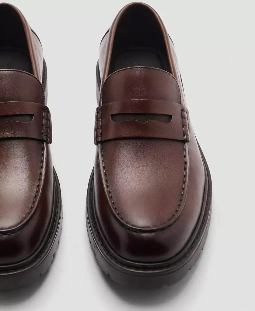 Mango Men's Leather Penny Loafers 4