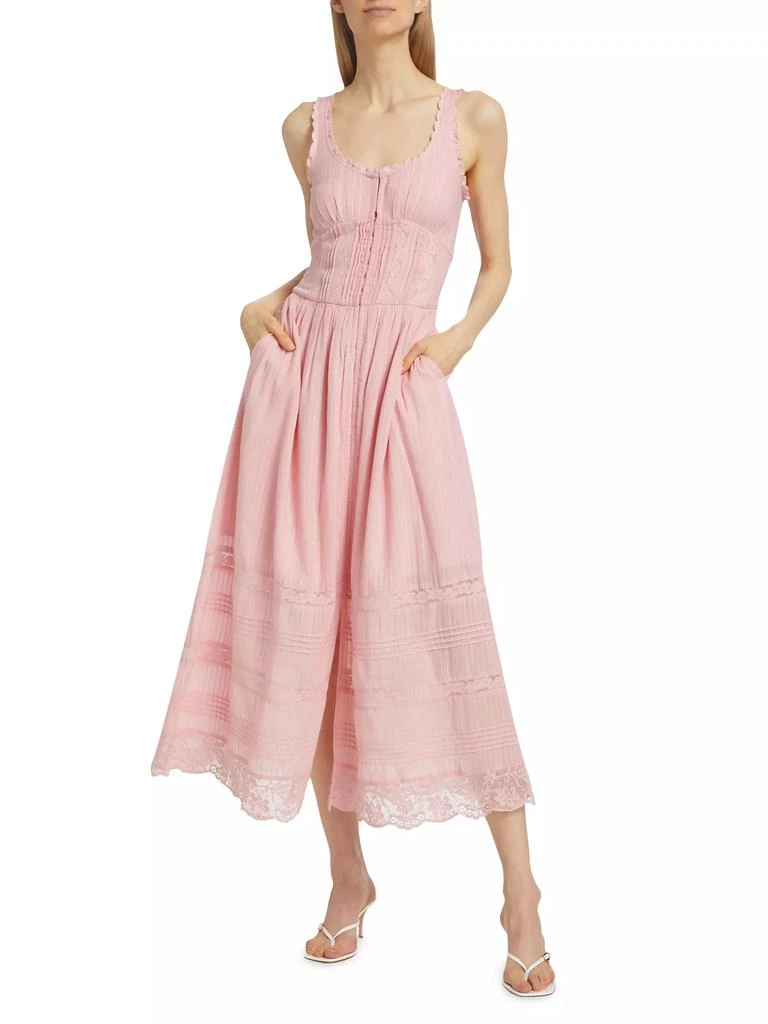 LOVESHACKFANCY Wishing Well Victori Santelle Midi-Dress 3