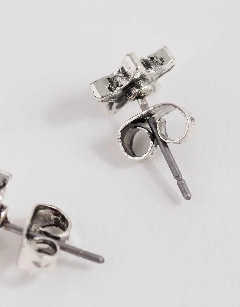 ASOS ASOS DESIGN star stud earrings in silver 4