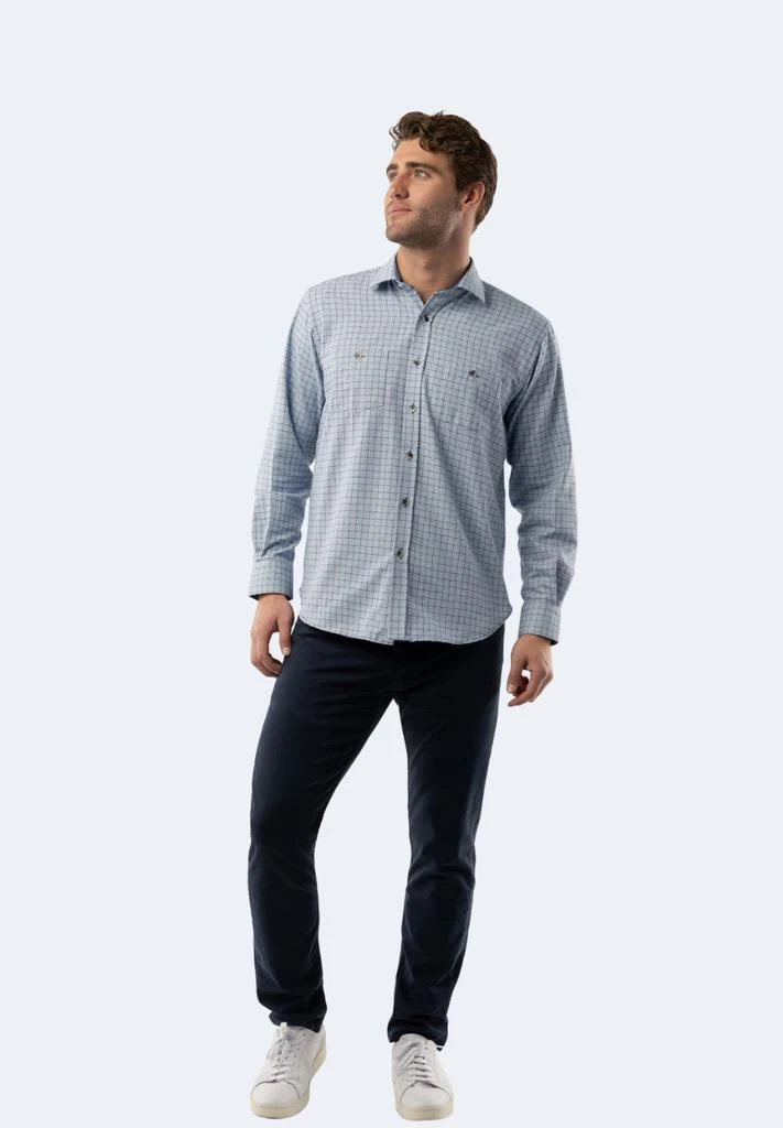 American Heritage Baby Blue Houndstooth Plaid Shirt 1