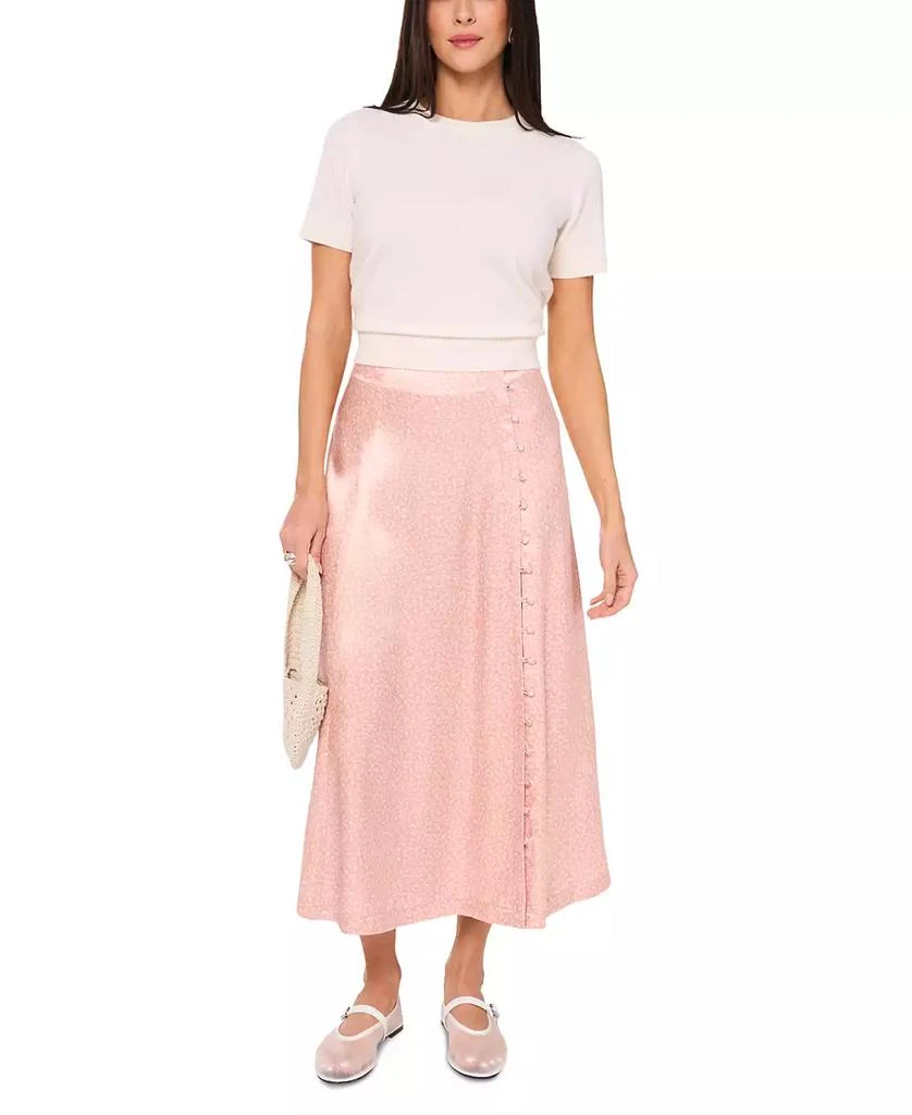 1. State Women's Printed Button-Trim Midi Skirt 3