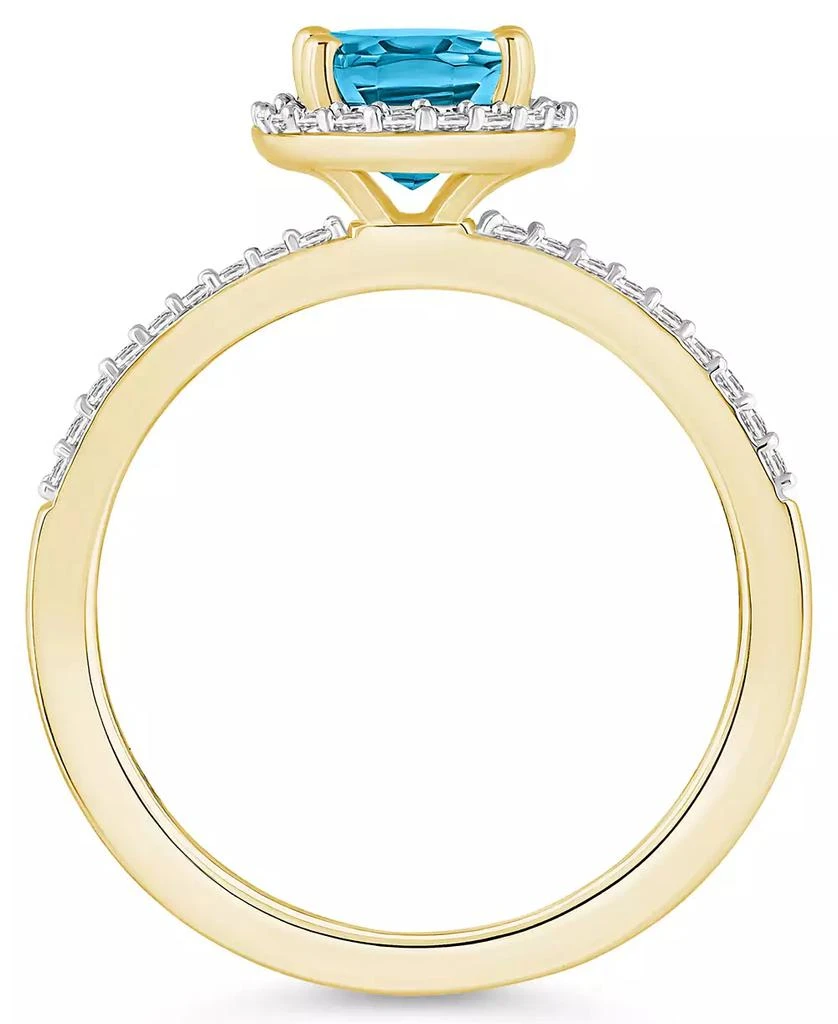 Macy
s Blue Topaz (1-3/5 ct. t.w.) and Lab-Grown Sapphire (1/5 ct. t.w.) Halo Ring in 10K Yellow Gold 3