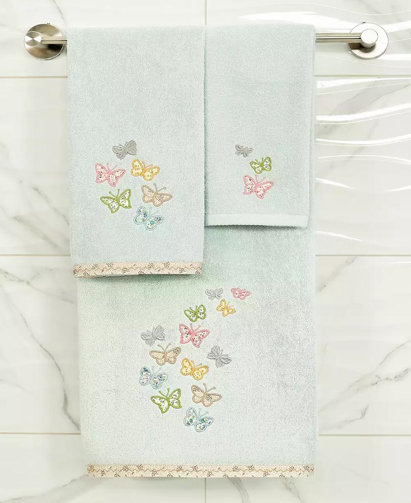Linum Home Textiles Turkish Cotton Mariposa Embellished 2-Pc. Hand Towel Set