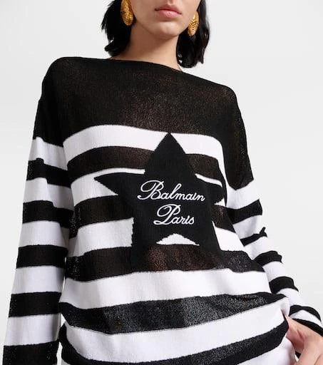 Balmain Logo striped sweater 5