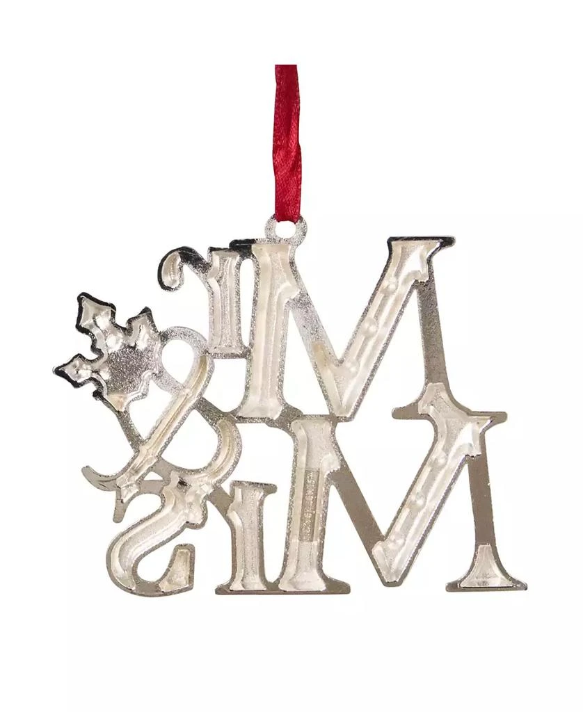 Northlight "Mr and Mrs" Christmas Ornament with Holly Leaves 4