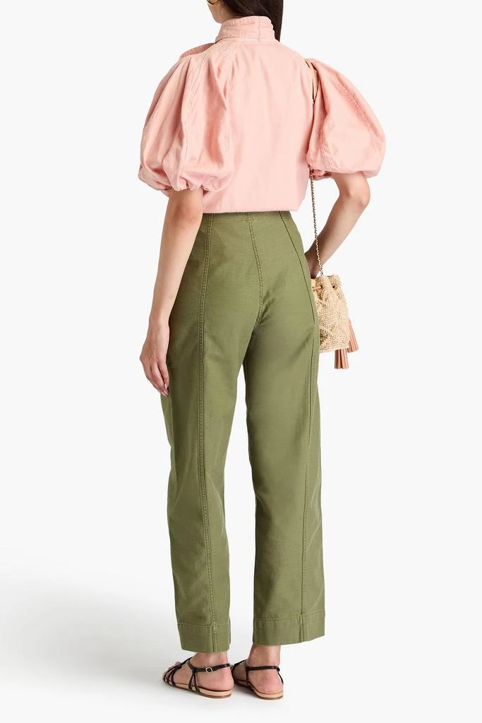 Zimmermann Pussy-bow cotton and linen-blend shirt 3