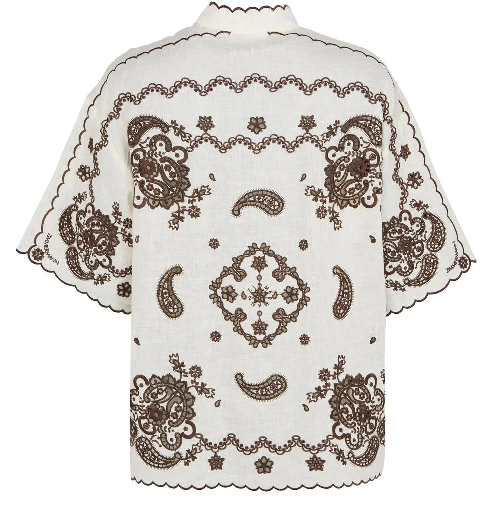 Zimmermann Ascension embroidered short sleeves shirt 3