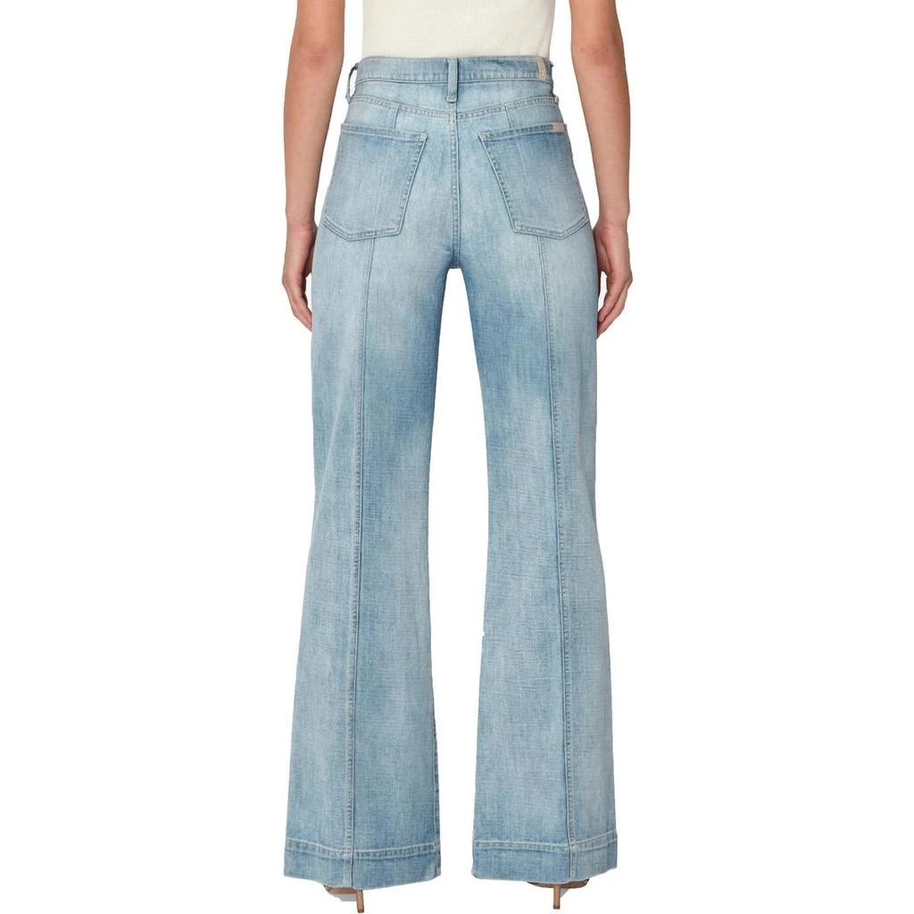 7 For All Mankind Dojo Womens Pintuck Denim Straight Leg Jeans 2
