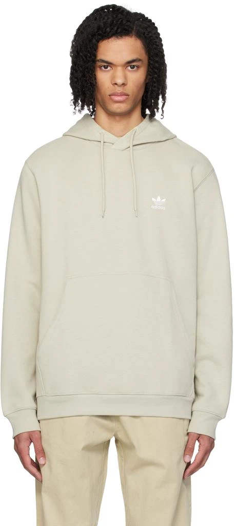 Adidas Beige Embroidered Hoodie 1
