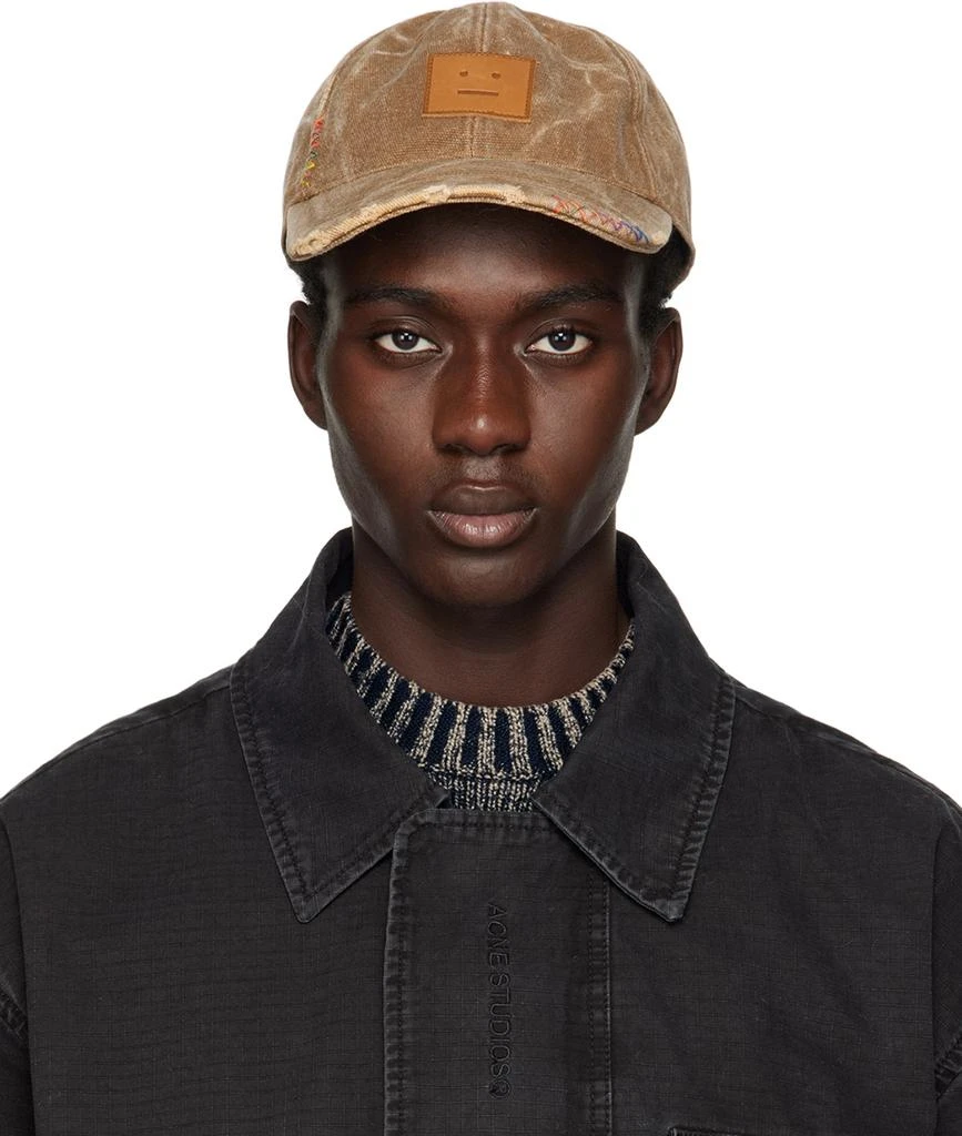 Acne Studios Brown Leather Patch Cap 1