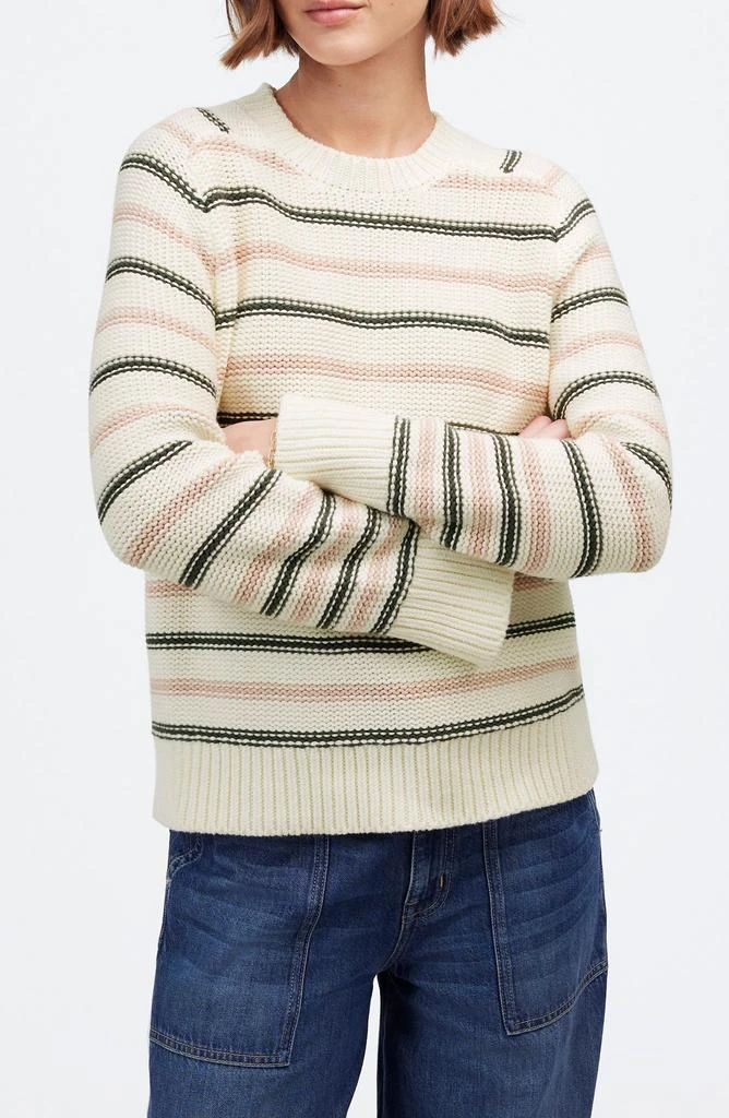 Madewell Stripe Crewneck Cotton Sweater