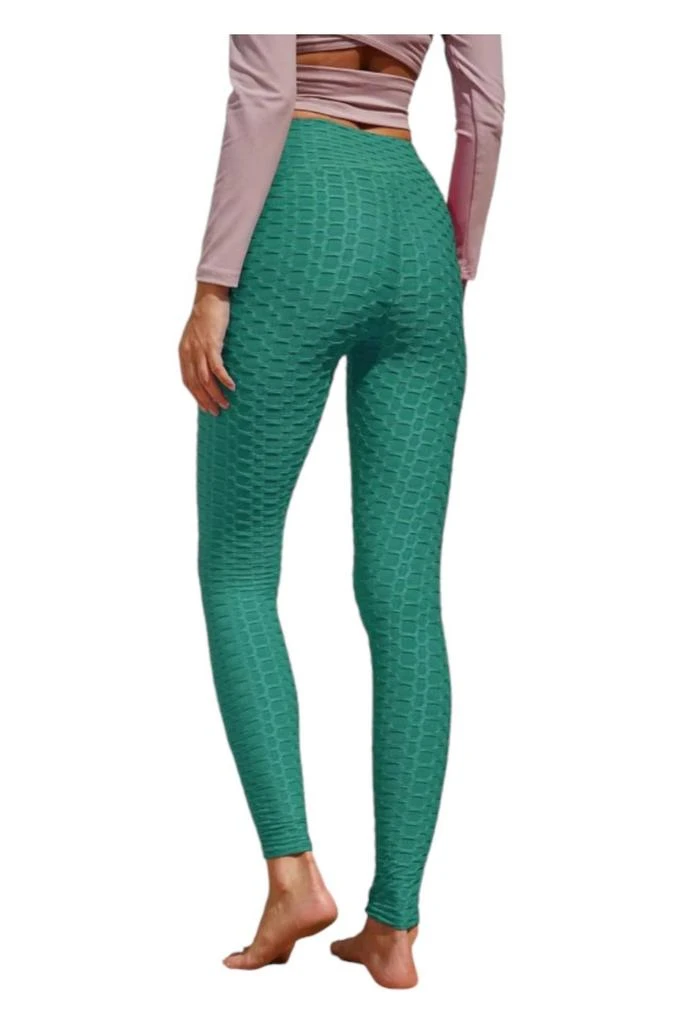 VERY J Honeycomb Leggings In Emerald Green 2